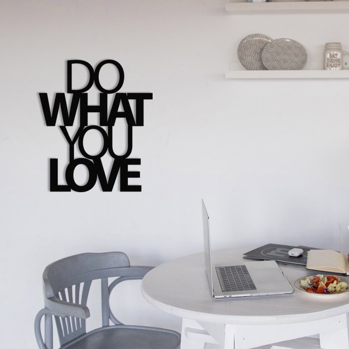 Wallity Do What You Love Metal Wall Decor Negro